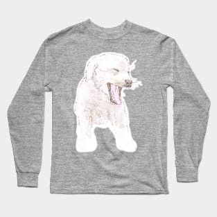 Yawning Labrador Puppy Watercolor Long Sleeve T-Shirt